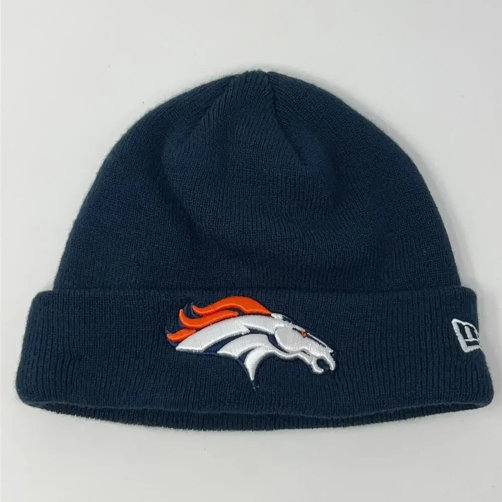 Denver Broncos Cuffed Beanie Toque Winter Hat New Era Blue NFL Football